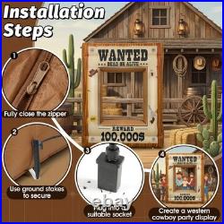 New Best Western Party Decorations 7FT Inflatable Wanted Poster Frame, Rodeo