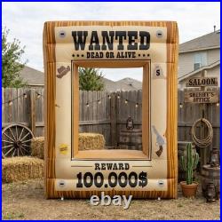 New Best Western Party Decorations 7FT Inflatable Wanted Poster Frame, Rodeo