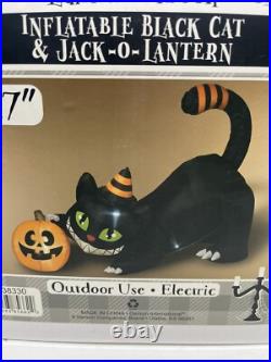 New Gerson Outdoor Lighted Inflatable Black Cat And Jack O Lantern 78.7/6.5feet