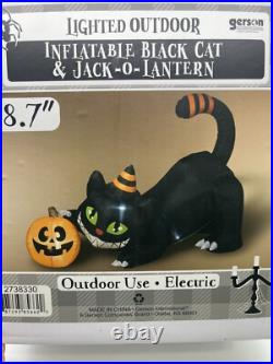 New Gerson Outdoor Lighted Inflatable Black Cat And Jack O Lantern 78.7/6.5feet