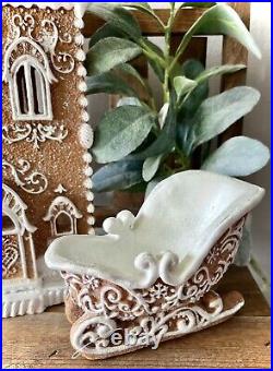 New Gingerbread Santa Sleigh & Cupcakes Cashmere Matching Lace Christmas House