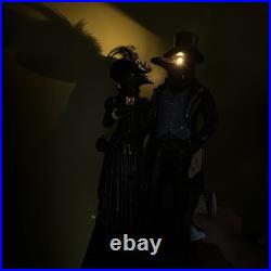 New HALLOWS EVE 20 Victorian Raven Couple Viral Halloween 2026 Decor NWT