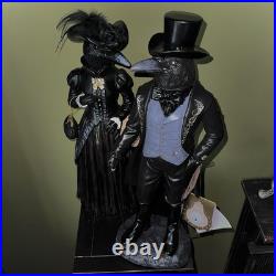 New HALLOWS EVE 20 Victorian Raven Couple Viral Halloween 2026 Decor NWT