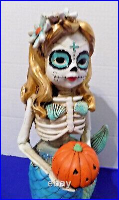 New Halloween Mermaids Dia De Los Muertos Figurines Skeleton Mermaids