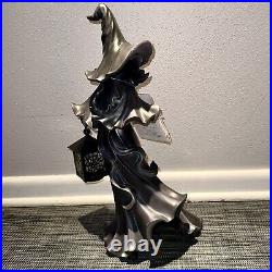 New In Box Cracker Barrel 2024 Halloween Resin 18 Black Witch with LED Lantern