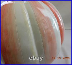 New MacKenzie Childs Medium Pink Rosy Stripe Pumpkin Bubblegum Dillard's Excl