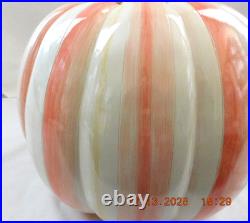 New MacKenzie Childs Medium Pink Rosy Stripe Pumpkin Bubblegum Dillard's Excl