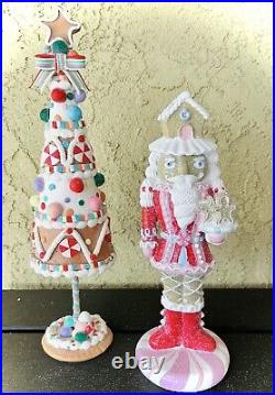 New Pastel Gingerbread Nutcracker & Candy Tree Bundle Pairs W Rae Dunn Christmas