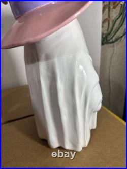 New Pink Witch Hat Table Top Ghost & Pink Scooter Ghost 2 Figures Total