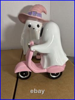 New Pink Witch Hat Table Top Ghost & Pink Scooter Ghost 2 Figures Total