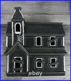 New Pottery Barn Ceramic Stoneware Haunted House Set of 3 Indoor Halloween Decor