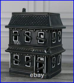 New Pottery Barn Ceramic Stoneware Haunted House Set of 3 Indoor Halloween Decor