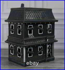 New Pottery Barn Ceramic Stoneware Haunted House Set of 3 Indoor Halloween Decor