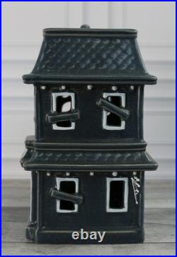 New Pottery Barn Ceramic Stoneware Haunted House Set of 3 Indoor Halloween Decor