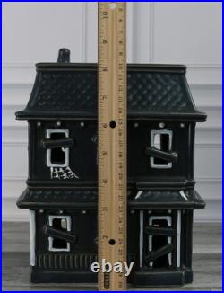 New Pottery Barn Ceramic Stoneware Haunted House Set of 3 Indoor Halloween Decor