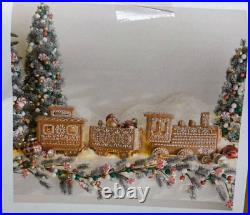 New Pottery Barn Handcrafted Ceramic Gingerbread Train Christmas