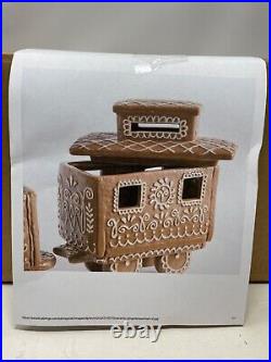 New Pottery Barn Handcrafted Ceramic Gingerbread Train Christmas