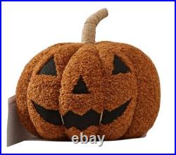 New! Pottery Barn Jack-O-Lantern Shaped Pumpkin Pillow Halloween Fall Autumn