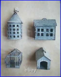 New Rare Anthro Terrain Concordville Zinc Ornaments Silo Farm Green Dog Houses