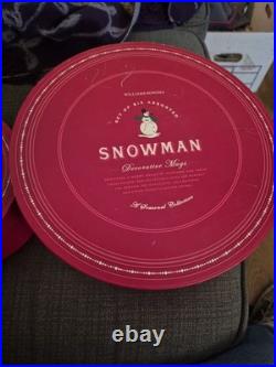 New Williams Sonoma Snowman Mugs & Plates 12pc Set Retired Christmas NIB Wear
