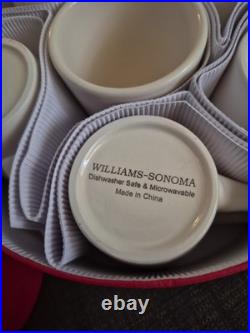 New Williams Sonoma Snowman Mugs & Plates 12pc Set Retired Christmas NIB Wear