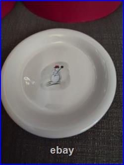 New Williams Sonoma Snowman Mugs & Plates 12pc Set Retired Christmas NIB Wear