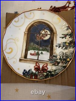 New Williams Sonoma Twas The Night Before Christmas Salad Plates Mix Set of 4