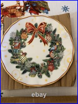 New Williams Sonoma Twas The Night Before Christmas Salad Plates Mix Set of 4