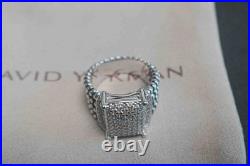 NewithDavld/YurmanSterlingSilver925/Wheaton Pave Diamonds Ring 16x12mm Size 7