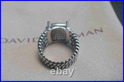 NewithDavld/YurmanSterlingSilver925/Wheaton Pave Diamonds Ring 16x12mm Size 7