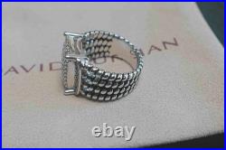 NewithDavld/YurmanSterlingSilver925/Wheaton Pave Diamonds Ring 16x12mm Size 7
