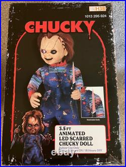 NewithSealed 3.5 ft Animated Scarred Chucky Doll Halloween Home Depot Animatronic