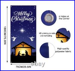 Nezfor Holy Night Nativity Door Cover Banner 71x29.5in Outdoor Christmas Nezfor Holy Night Nativity Door Cover Banner 71x29.5in Outdoor Christmas