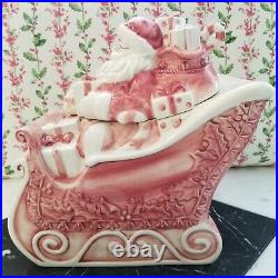 Noble Excellence Twas the Night Before Christmas Santa Sleigh Cookie Jar