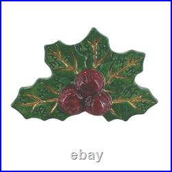 Nora Fleming Holly Berries Initial Signed Embossed Retired