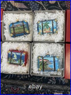 Nordstrom at Home Travel SUITCASE Poland GLASS Christmas ORNAMENTS (4) Various