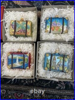 Nordstrom at Home Travel SUITCASE Poland GLASS Christmas ORNAMENTS (4) Various