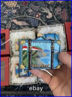 Nordstrom at Home Travel SUITCASE Poland GLASS Christmas ORNAMENTS (4) Various