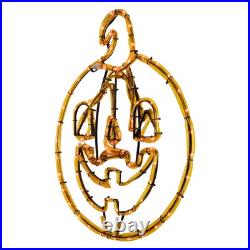 Northlight 18 Orange Jack O Lantern 4 Function LED Halloween Window Silhouette