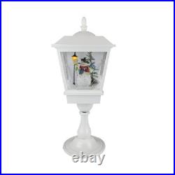 Northlight 25.25 Musical Snowman Snowing White Table Top Christmas Street Lamp