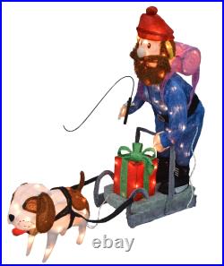 Northlight 34 Lighted Yukon Cornelius on Dog Sled 3D Outdoor Christmas Decor