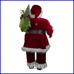 Northlight 36 Standing Santa Claus Christmas Figure Teddy Bear and Gift Bag