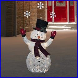 Northlight 57 LED Snowman Holding Snowflakes Outdoor Christmas Decoration Northlight 57 LED Snowman Holding Snowflakes Outdoor Christmas Decoration