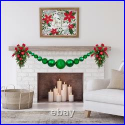 Northlight 6' Green Shiny and Matte Shatterproof Ball Christmas Swag Northlight 6' Green Shiny and Matte Shatterproof Ball Christmas Swag