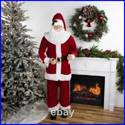 Northlight Huge 6 Foot Life-Size Plush Christmas Santa Claus Figure Sitting or