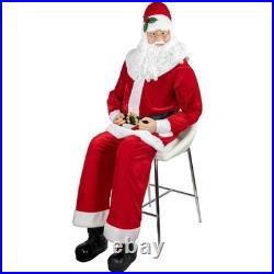 Northlight Huge 6 Foot Life-Size Plush Christmas Santa Claus Figure Sitting or