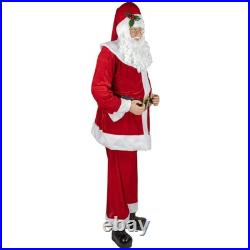 Northlight Huge 6 Foot Life-Size Plush Christmas Santa Claus Figure Sitting or