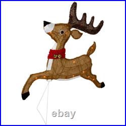 Northlight Set of 3 Lighted Reindeer Sleigh Outdoor Christmas Decoration 25.25