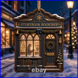 Nostalgic Bookshop Wooden Ornament Vintage Gift for Book Lovers