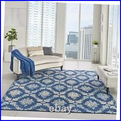 Nourison TRA09 Tranquil Vintage Damask Navy/Light Blue Area Rug 8'10 X 11'10